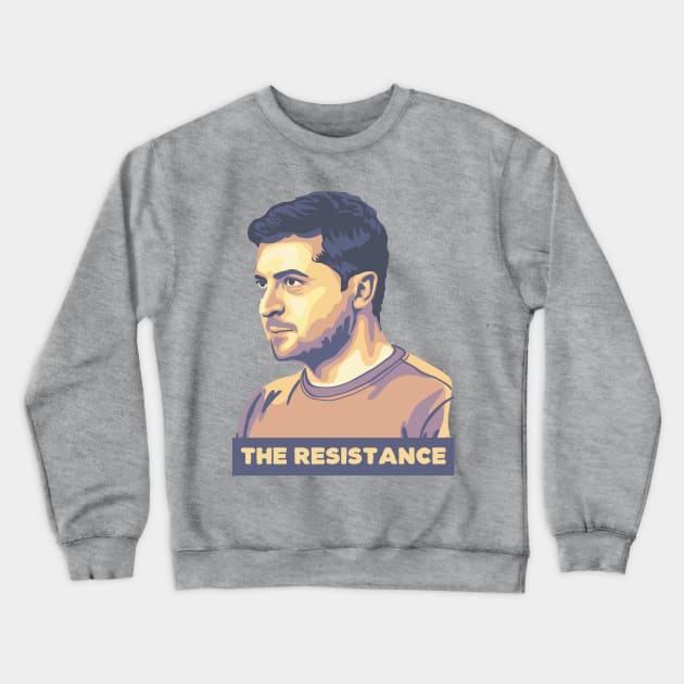 Volodymyr Zelensky Portrait Crewneck Sweatshirt by Slightly Unhinged